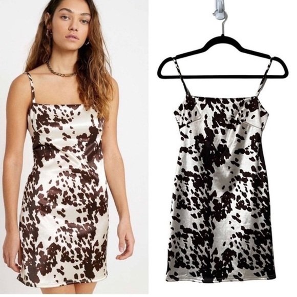 Urban outfitters mini dress animal, print cream and brown size SP - Picture 1 of 10